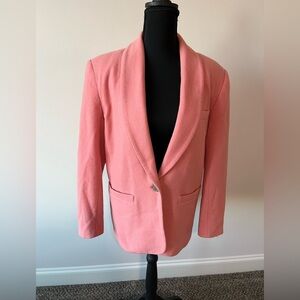 Vintage Stephanie Andrews Pink Wool Women's Blazer Size 8
